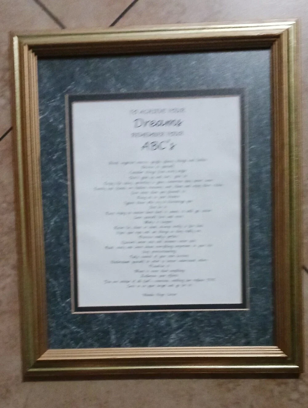 Beautifully Matted And Framed Wanda Hope Carter's ABC's